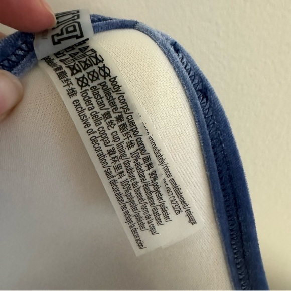 PINK Victoria’s Secret Blue Velvet Bikini Swimsuit Set - Picture 5 of 5